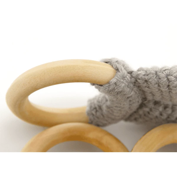 BabyJem Houten Bijtring Konijntje, Grijs - Afbeelding 4