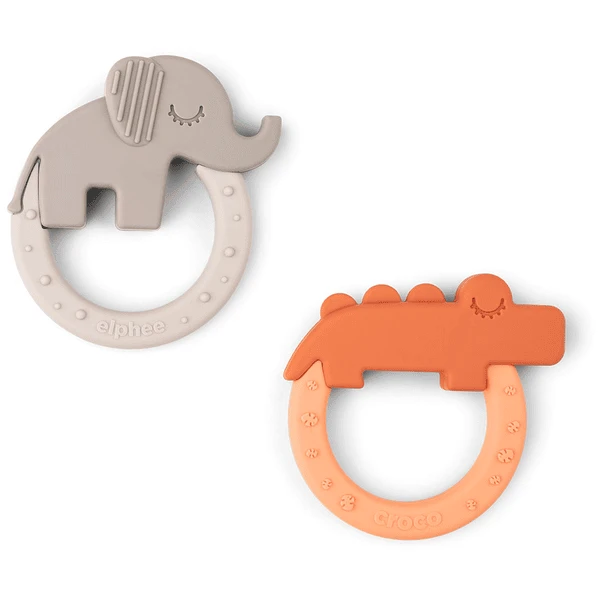 Done By Deer ™ Bijtring 2-Pack Deer Friends Papaya Sand - Afbeelding 4