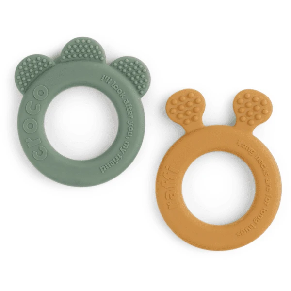 Done By Deer ™ Bijtring 2-Pack Hert Friends Mosterdgeel/Groen