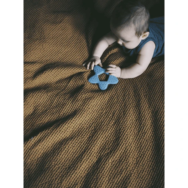 Filibabba Bijtring Ster Natuurlijk Rubber - Powder Blauw - Afbeelding 2