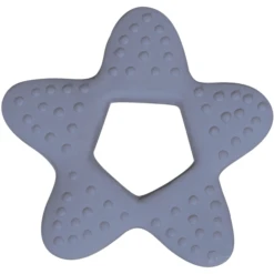 Filibabba Bijtring Ster Natuurlijk Rubber - Powder Blauw