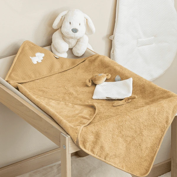 Nattou Charlie Mini Knuffelsjaal Jacquard Vanille - Afbeelding 2