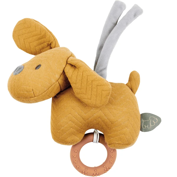 Nattou Charlie Mini Toy Dog Jacquard Caramel - Afbeelding 3