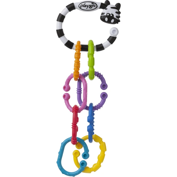 PLAYGRO Bijtring-Rammelketting Zebra 9-delig - Afbeelding 2