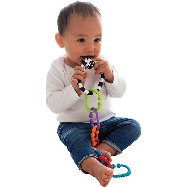PLAYGRO Bijtring-Rammelketting Zebra 9-delig - Afbeelding 3