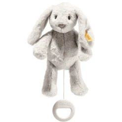 Steiff Muziekdoos Hoppie Bunny My First Lichtgrijs, 26 Cm