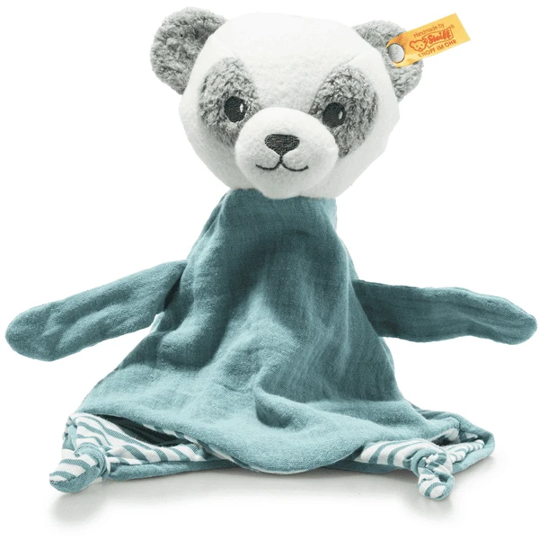 Steiff Paco Panda Knuffeldoekje, Grijs/wit/ Petrol - Afbeelding 5