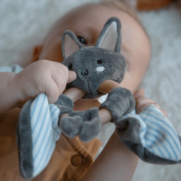 Tryco Pluche Speen Met Rammelaar - Bruce Vleermuis - Afbeelding 5